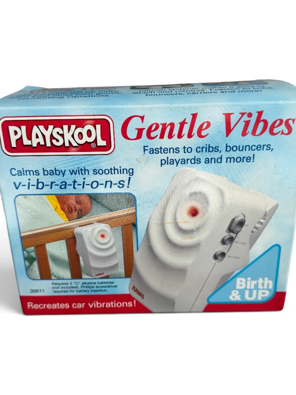 Playskool Gentle Vibes 30811 Baby Soother Vibrating Clip-On Crib Bouncer 1996